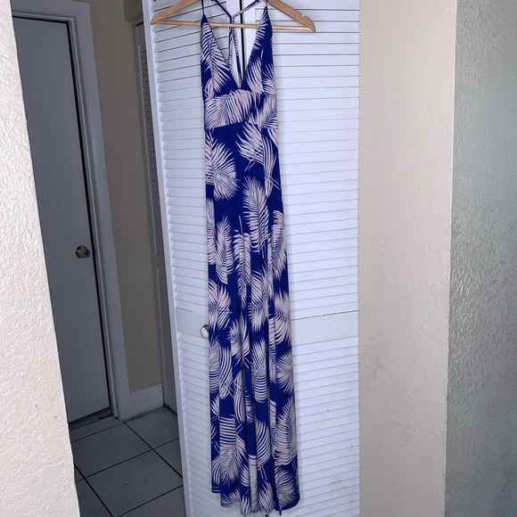 Blue 2-Split ankle length sundress - Picture 3 of 16